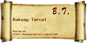 Baksay Tarcal névjegykártya